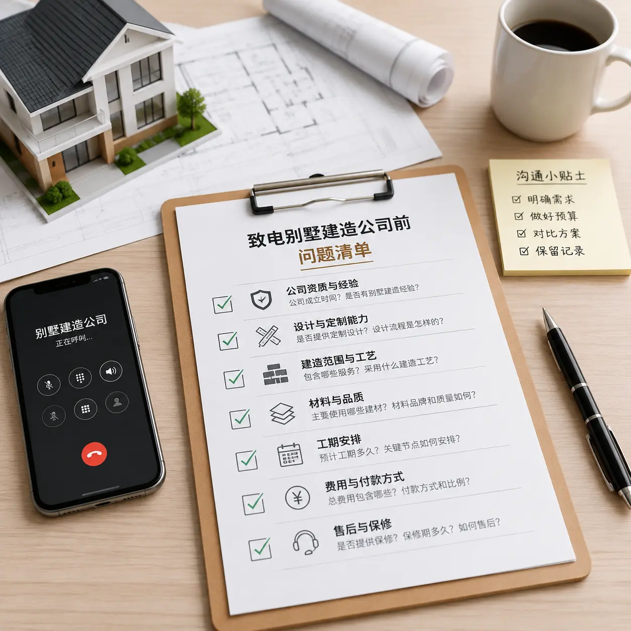 在凤冈拨打别墅建造公司电话前的准备工作