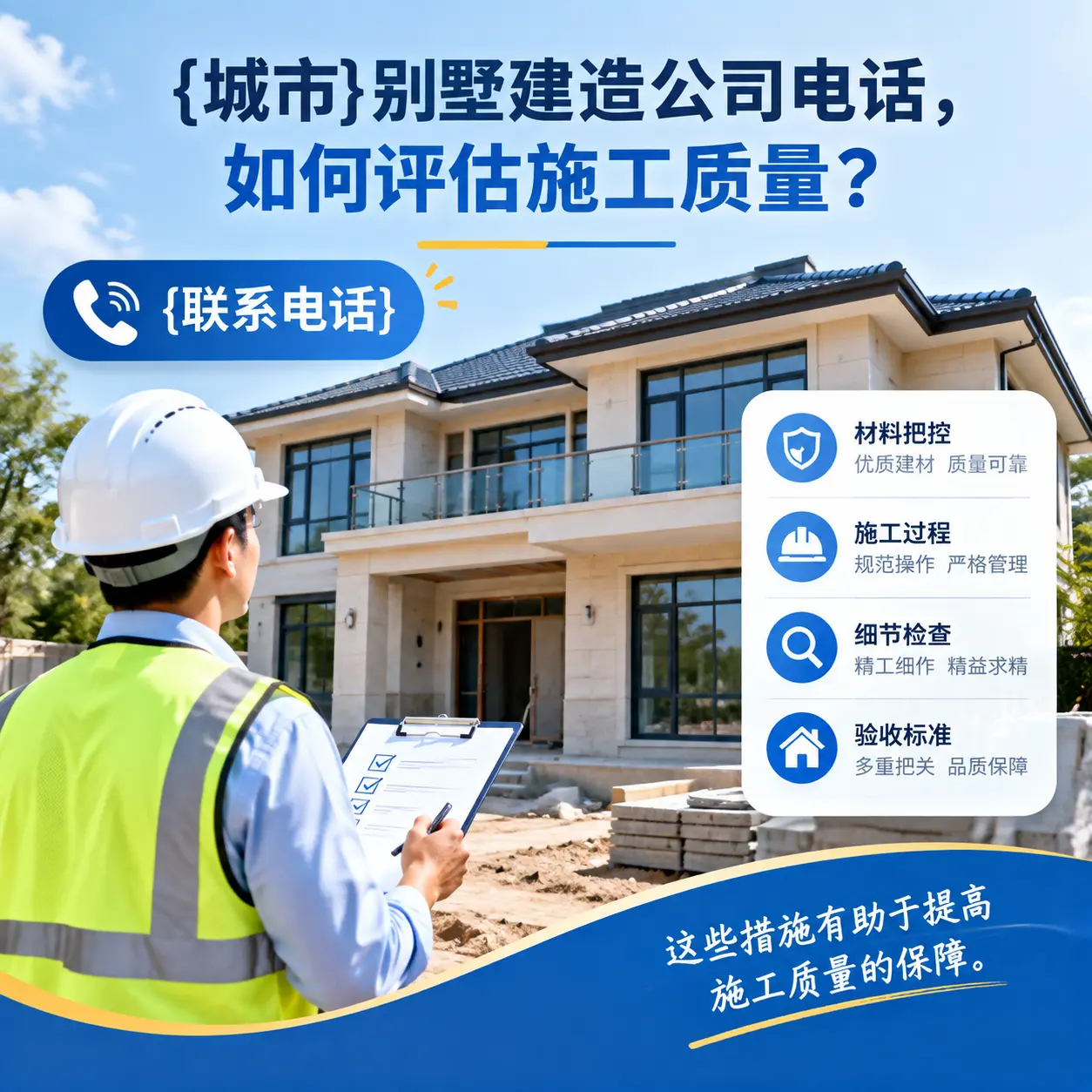 凤冈别墅建造公司电话，如何评估施工质量？