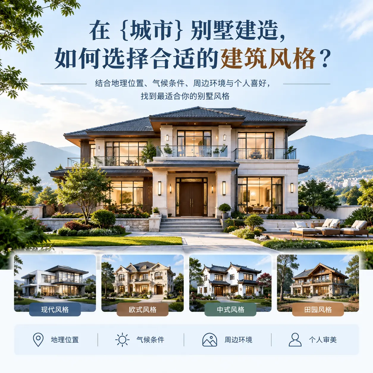 在 凤冈 别墅建造，如何选择合适的建筑风格？